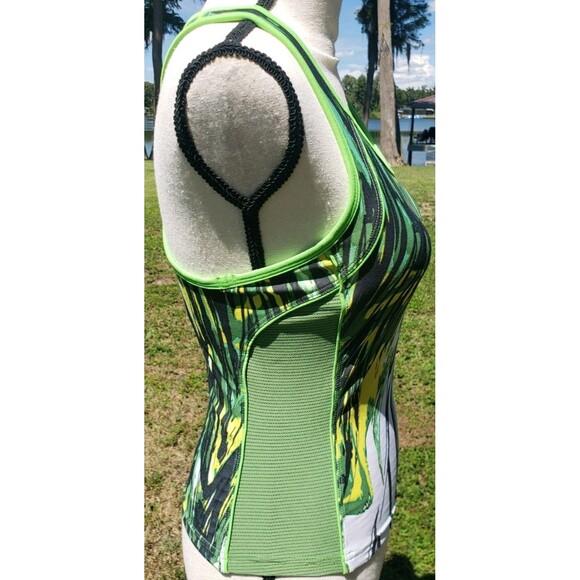 Nike Fit Dry Women Racer Back Tank Top Medium Green Top Activewear Athletic NICE - Picture 4 of 11